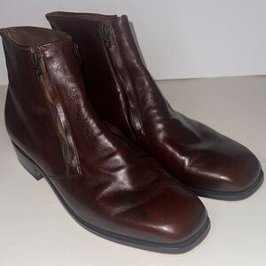 Allen Edmonds Double Zip Ankle Boots in Oxblood Size 12.